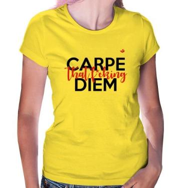 Imagem de Baby Look Carpe that fucking Diem - Foca na Moda, Amarelo, GG