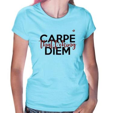 Imagem de Baby Look Carpe that fucking Diem - Foca na Moda, Azul bebê, GGG