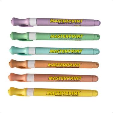 Imagem de Caneta Marca Texto Slim 6 Cores Pastel para Anotações e Organização de