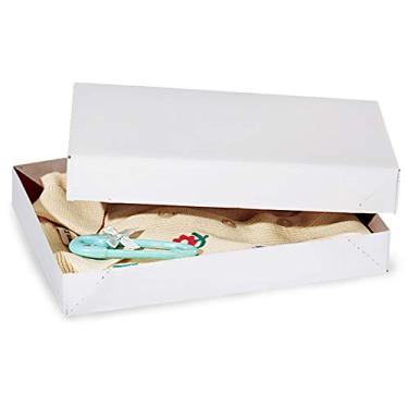 Imagem de Feito nos EUA 10 caixas de camisa estilo Kraft recicladas para roupas e presentes, Branco, 11.5" X 8.5" X 1.5"