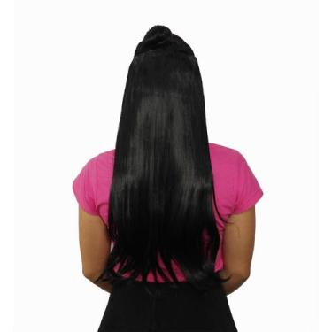 Imagem de Alongamento Aplique Tic Tac Liso Preto Fibra Orgânica 60 Cm - C E C Sh