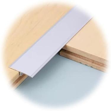 Imagem de Tira de transição para piso, alumínio de 3 pés de borda do piso, t gap de moldagem T tiras de conexão para madeira, laminado, vinil, ladrilho, prata