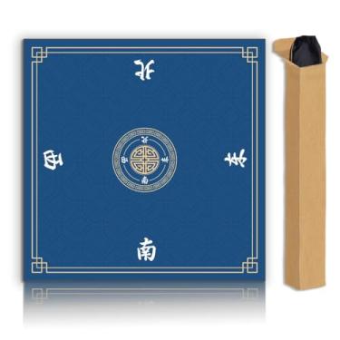 Imagem de Tapete de Mahjong, tapete de jogo antiderrapante com redução de ruído, tapete de mesa de Mahjong de 80 cm, tapete de Mahjong com saco de pano e armazenamento de caixa, adequado para mahjong, dominó,