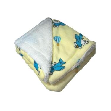 Imagem de Cobertor Manta para Bebê Estampado com Sherpa Microfibra Antialérgico 