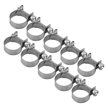 Imagem de Qanyegn 10 peças mini clipe de braçadeira de mangueira de linha de combustível, braçadeiras de tubo de mangueira, braçadeiras de mangueira de aço inoxidável para tubo de gasolina (16-18Mm)