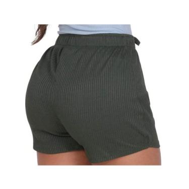 Imagem de Short Canelado Curto Feminino Empina Bumbum Soltinho e Leve - AudaxBR,