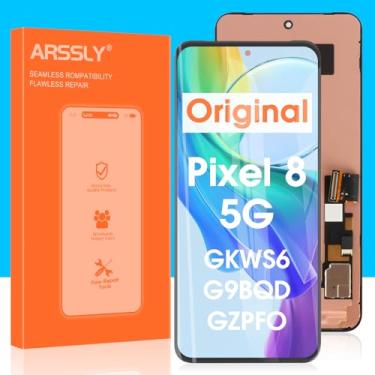 Imagem de Original para Google Pixel 8 5G Display LCD Pixel 8 Tela de substituição GKWS6 G9BQD Digitalizador Touch Screen Assembly com ferramenta (preto)