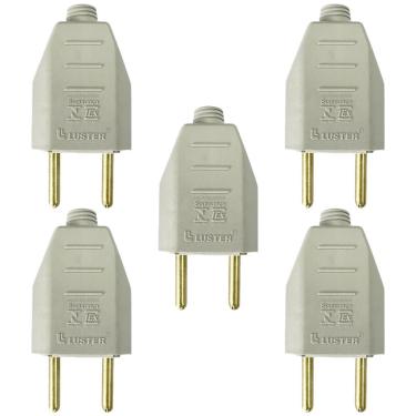 Imagem de Plugue Tomada 2P 2 Pinos 10A 180º Macho Filtro Kit Com 3