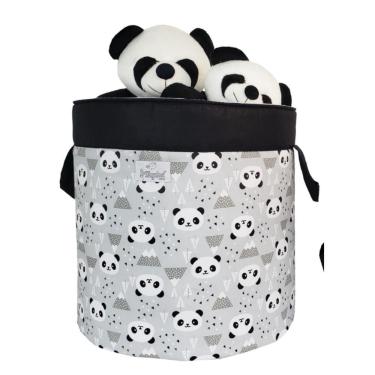 Imagem de Cesto Organizador De Brinquedos Panda Preto