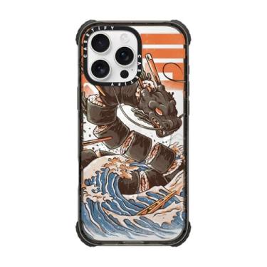Imagem de CASETiFY Capa Ultra Impact para iPhone 16 Pro Max [Strong Slim / 3,5 m 5X Militray Grade Drop Protection/Compatível com Magsafe] - Great Sushi Dragon - Preto Transparente