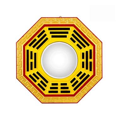 Imagem de Bagua Espelho Bagua Chinês Bagua Espelho Convexo Feng Shui Espelhos de Madeira de Pêssego Espelho de Entrada Doméstica Espelho de Fofoca (Tamanho: 28 cm)