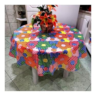 Imagem de Toalha Mesa de TNT Estampada Redonda 1,35 Diâmetro- 4 Uni Xadrez Flor