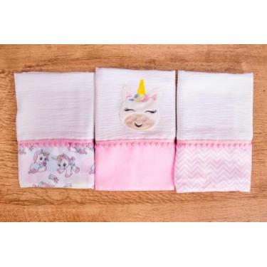 Imagem de Kit 3 Peças Fralda De Boca Para Bebê - Miguel Baby, Unicornio