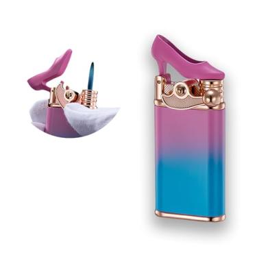 Imagem de ZIPBIOCE Bonito e bonito isqueiro butano, isqueiro de chama suave, moderno e bonito, exclusivo para mulheres, velas, presente, acampamento, churrasco (sem gás) (nº 13)