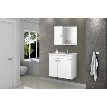 Imagem de Conjunto Banheiro Munique Bechara Várias Cores Kit Gabinete Com 2 Port