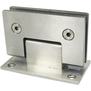 Imagem de Dobradiça de porta de chuveiro aberta braçadeira de aço inoxidável sem moldura dobradiças de porta com parafusos para vidro de 8-10 mm de espessura para móveis de cozinha doméstica, 1 peça dobradiça