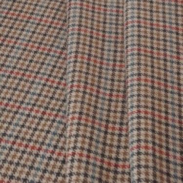 Imagem de The Yard, tecido italiano de pata de galo real 100 % lã, tecido clássico de lã xadrez para casacos da moda, calças, saias, bricolage e decoração de casa (vermelho café, 5 jardas)