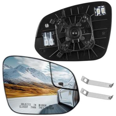 Imagem de SYKRSS Vidro espelhado aquecido do lado direito do passageiro compatível com espelhos Toyota RAV4 2016 2017 2018 do lado direito do passageiro espelho retrovisor de vidro convexo com placa de suporte