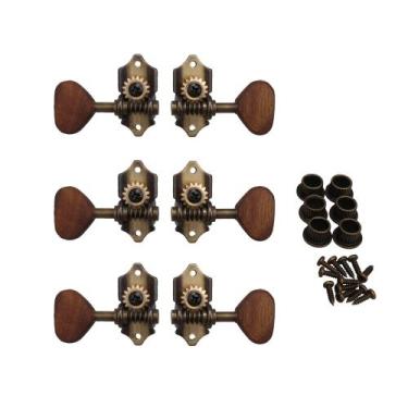 Imagem de Pegs de afinação de guitarra Yibuy Vintage Acoustic 3R3L Bronze Alloy