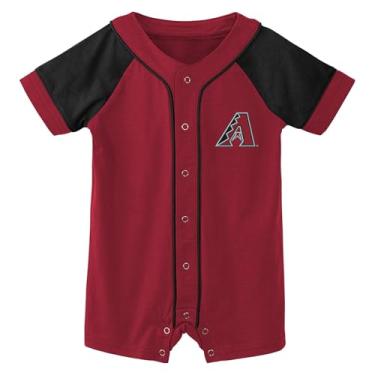 Imagem de Outerstuff Macacão unissex MLB para bebês recém-nascidos e bebês 0-24 meses Little Slugger Body Body (Arizona Diamondbacks, 6/9 meses)