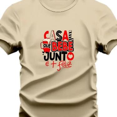 Imagem de Camiseta Peronalizada Casal Que BeBe Junto Vive Feliz - Hs, Caqui, M