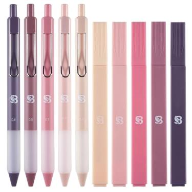 Imagem de BLIEVE - Marcadores estéticos e canetas de gel com tinta preta e ponta macia, sem sangramento, secagem rápida, fácil de segurar, para agenda bíblica, anotações, material de escritório escolar, pacote