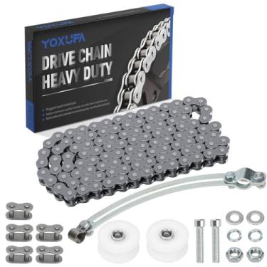 Imagem de YOXUFA Kit de ajustador tensor de corrente de polia com elos mestres de corrente de acionamento 415H para 2 tempos 49cc 50cc 60cc 66cc 80cc motorizado mountain bike motor a gás peças resistentes prata