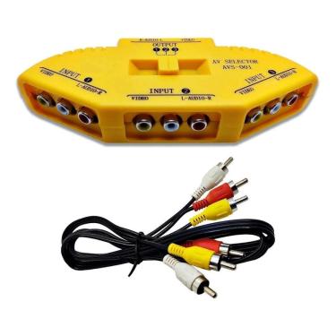 Imagem de Chave Seletora Audio Video Rca 3X1 Para Video Cassete Dvd