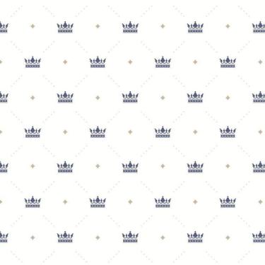 Imagem de Papel Parede Branco Com Coroa Adesivo Infantil Bebê Quarto