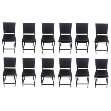 Imagem de Kit 12 Cadeiras Reforçada Para Cozinha Encosto Estofado Luma - MODERNA