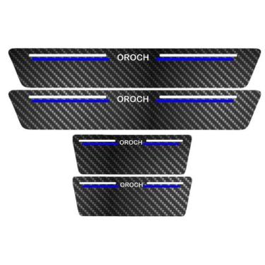 Imagem de Kit Soleira Protetora Porta Premium Blue Fibra Carbono Oroch - Jhow Ad
