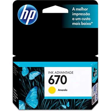 Imagem de Cartucho HP 670 Amarelo Original (CZ116AB) Para HP Deskjet 4615, 4625, 5525