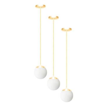 Imagem de Kit c/3 pendente globo stuttgart - dourado brilho bq fl - FABRILUZ