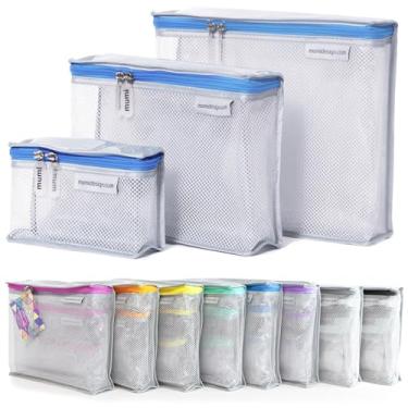 Imagem de MUMI Conjunto de 3 bolsas de higiene pessoal de viagem – bolsas de higiene resistentes à água para mulheres e homens – bolsas transparentes para produtos de higiene pessoal, cuidados com a pele