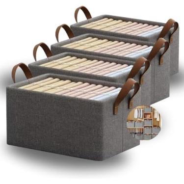 Imagem de Caixa Organizadora Dobrável em Poliéster e Nylon 47x28x20cm com Alças – Ideal para Roupas, Toalhas e Acessórios – Resistente e Compacta para Organização de Espaços (3 Unidades)