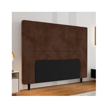 Imagem de Cabeceira para Cama Box King Size Portobel Amanda com Revestimento em Suede