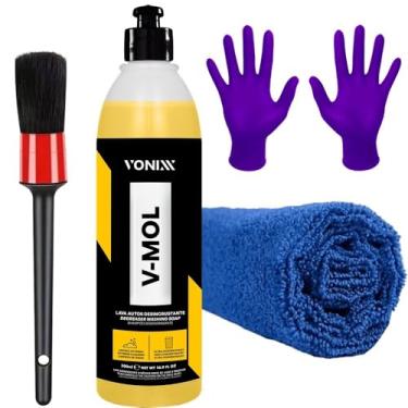Imagem de Kit Lavagem Automotiva V-Mol Vonixx Pincel Toalha e Luva Nitrílica