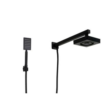 Imagem de Ducha ABS Autolimpante Preto com Ducha Manual em Inox Black