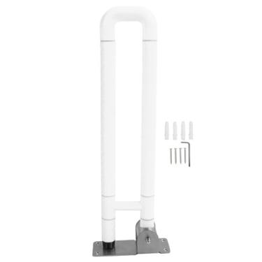 Imagem de Trilho de Segurança do Banheiro, Banheiro Em Forma de U Vire As Barras de Captura de Vaso Sanitário Com Alça Anti-deslizamento, 300 Lb de Capacidade de Carga (WHITE)