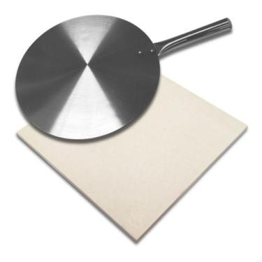 Imagem de Pedra Placa Refratária 30X30 para Forno e Pá de Pizza Aluminio Qualida