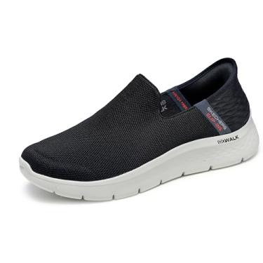 Imagem de Skechers Tênis masculino Gowalk Flex Hands Free Slip-ins Atlético slip-on Casual Caminhada Tênis, Preto/cinza, 38