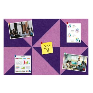 Imagem de HULAVO Placa de cortiça de feltro triangular, autoadesiva, quadro de avisos de feltro faça você mesmo, com 35 pinos para escritório, escola, casa, decoração de parede, adesivos, demonstração de fotos