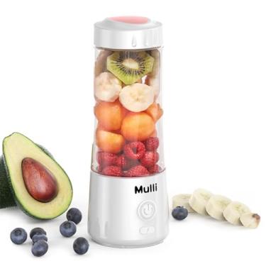 Imagem de Mulli Liquidificador Portátil, Batedeira Pessoal Recarregável Usb Para Smoothies E Shakes, Mini Com Seis Lâminas, Comida Bebês, Viagem, Academia (Atualização)