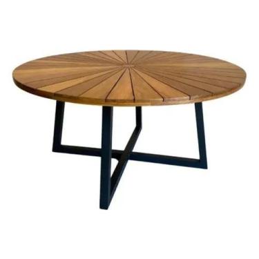 Imagem de Mesa 100cm Tampo De Madeira Para Área Externa E Interna - Universe