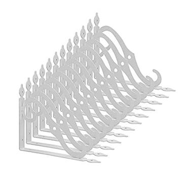 Imagem de Pacote com 12 suportes de prateleira Acrux7 para suporte de canto de ferro grosso, suporte para prateleiras de parede, suporte de prateleira em L decorativo para Home Office School, 5.5*4.3inch, White