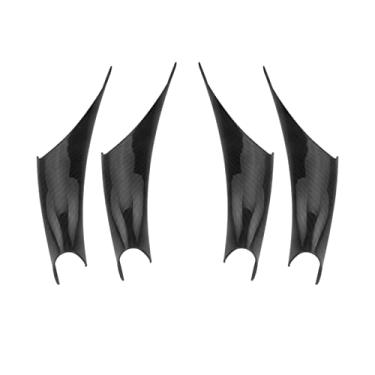 Imagem de Qudai Painel da porta interior do carro pega pega cobre braço substituição guarnição de proteção para 3 4 séries 2012-2016 f30 f35 fibra de carbono 4 pcs