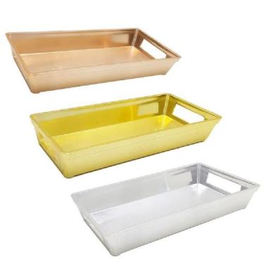 Imagem de Bandeja Mesa Cama Cozinha Festa Decoração Plástico Rose - Inter