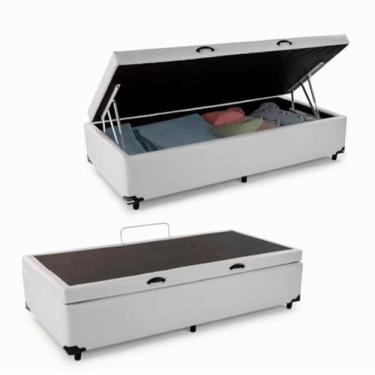 Imagem de Cama Báu Box Base Solteiro Courino Branco