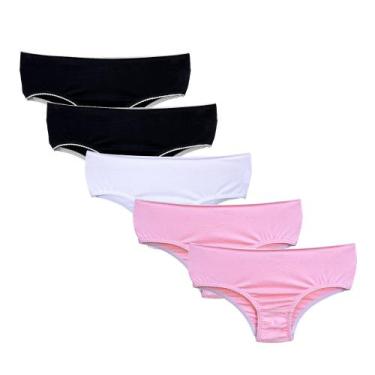 Imagem de Kit 5 Calcinhas Infantil Criança Algodão Cotton Kids - Polo Basic, GG,