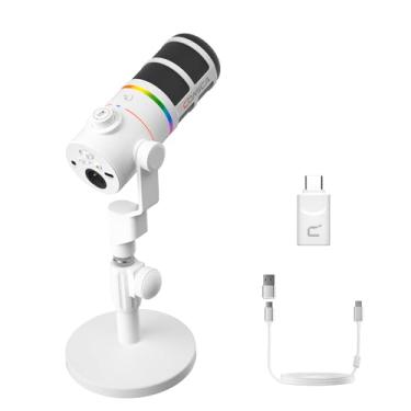 Imagem de Comica Microfone para jogos EJoy D10 Pro XLR/USB-C para gravação de podcast, microfone dinâmico com fio/sem fio para desktop com RGB, mudo, redução de ruído, ganho, para PC, PS4, PS5, transmissão